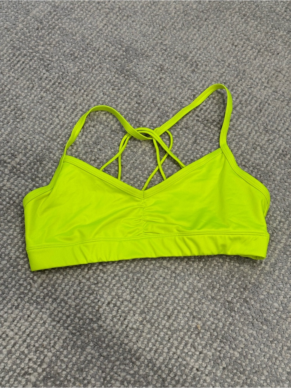 ALO Yoga Neon Lime Strappy Sports Bra